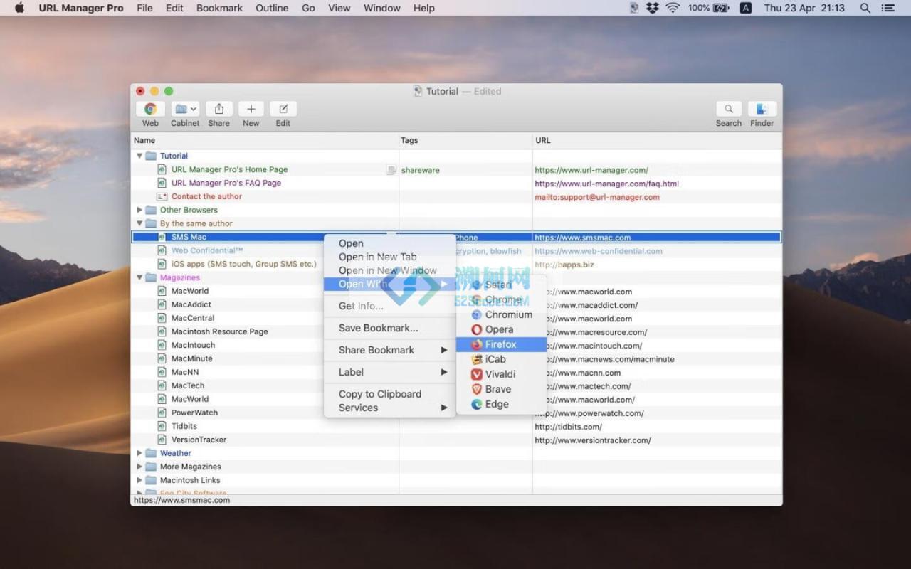 URL Manager Pro for Mac v6.4.6 激活版 浏览器标签管理应用