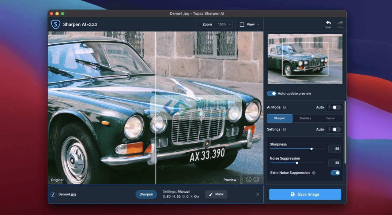👍 AI图片清晰度增强软件 - Topaz Sharpen AI for Mac v3.2.0 英文破解版