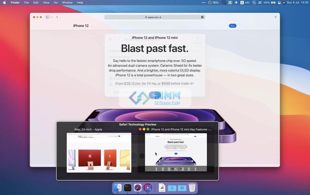 DockView for Mac Dock v1.5.3激活版 窗口预览工具