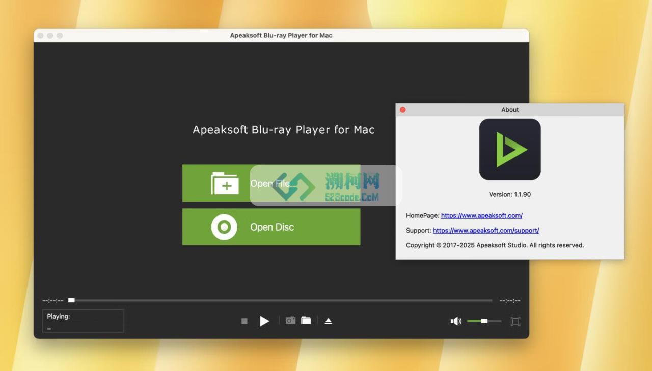 Apeaksoft Blu-ray Player for Mac v1.1.90激活版 蓝光视频播放器