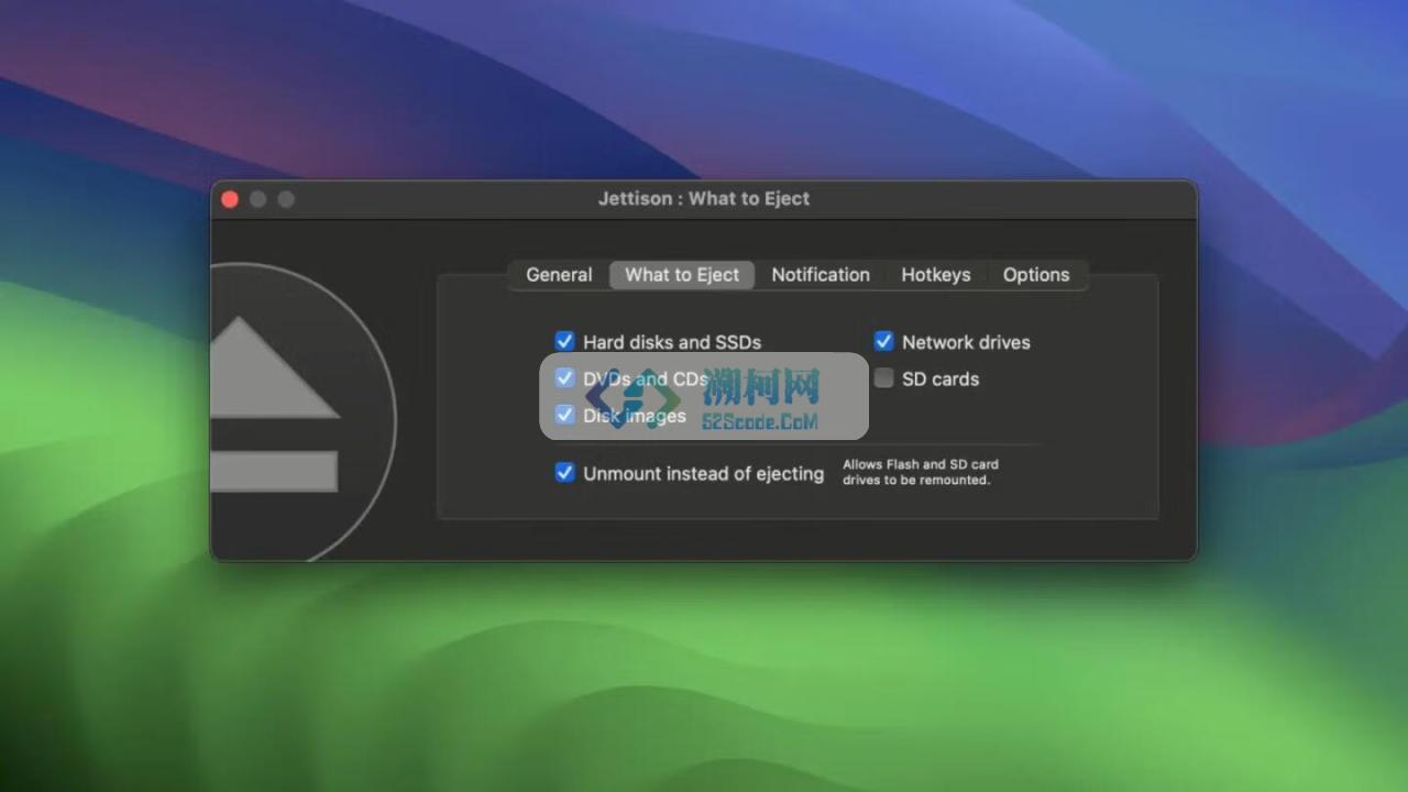 Jettison for Mac v1.9.1直装版 外部磁盘弹出辅助工具