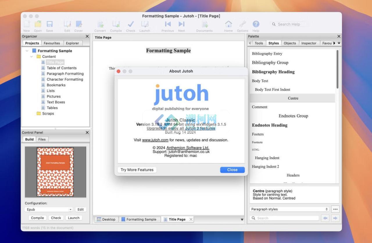 Jutoh for Mac v3.24.0 中文注册 电子书制作软件