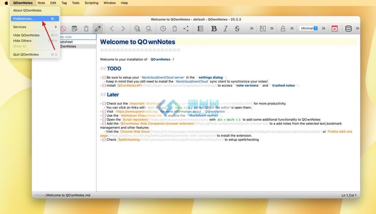 QOwnNotes for Mac v25.6.0 免费版 好用的云笔记工具