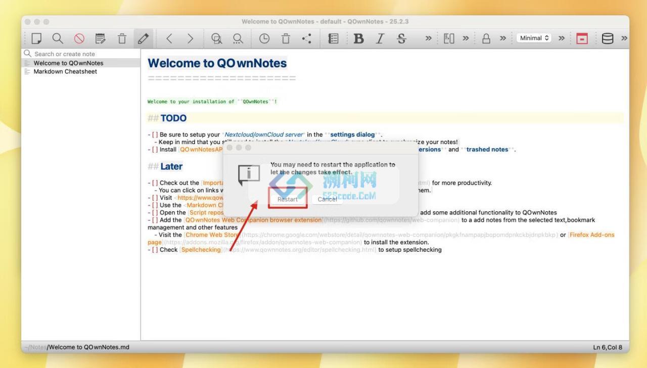 QOwnNotes for Mac v25.6.0 免费版 好用的云笔记工具