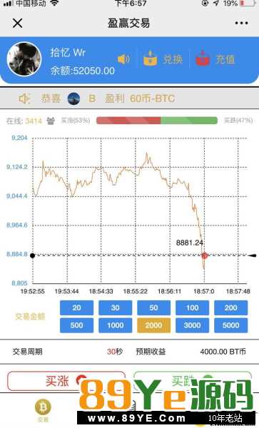 域名/coller.html 开启K线..请不要关闭 请在后台地址文件夹里面修改你的跳转地址 域名/admin/login/login.html后台地址... 账号admin 密码123456 如果密码不对.. 请在数据库修