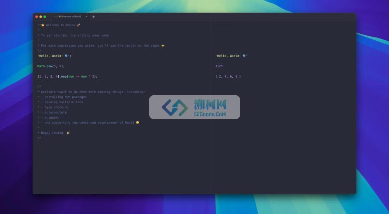 RunJS for Mac v3.1.0 编码时提供即时反馈和可视化结果
