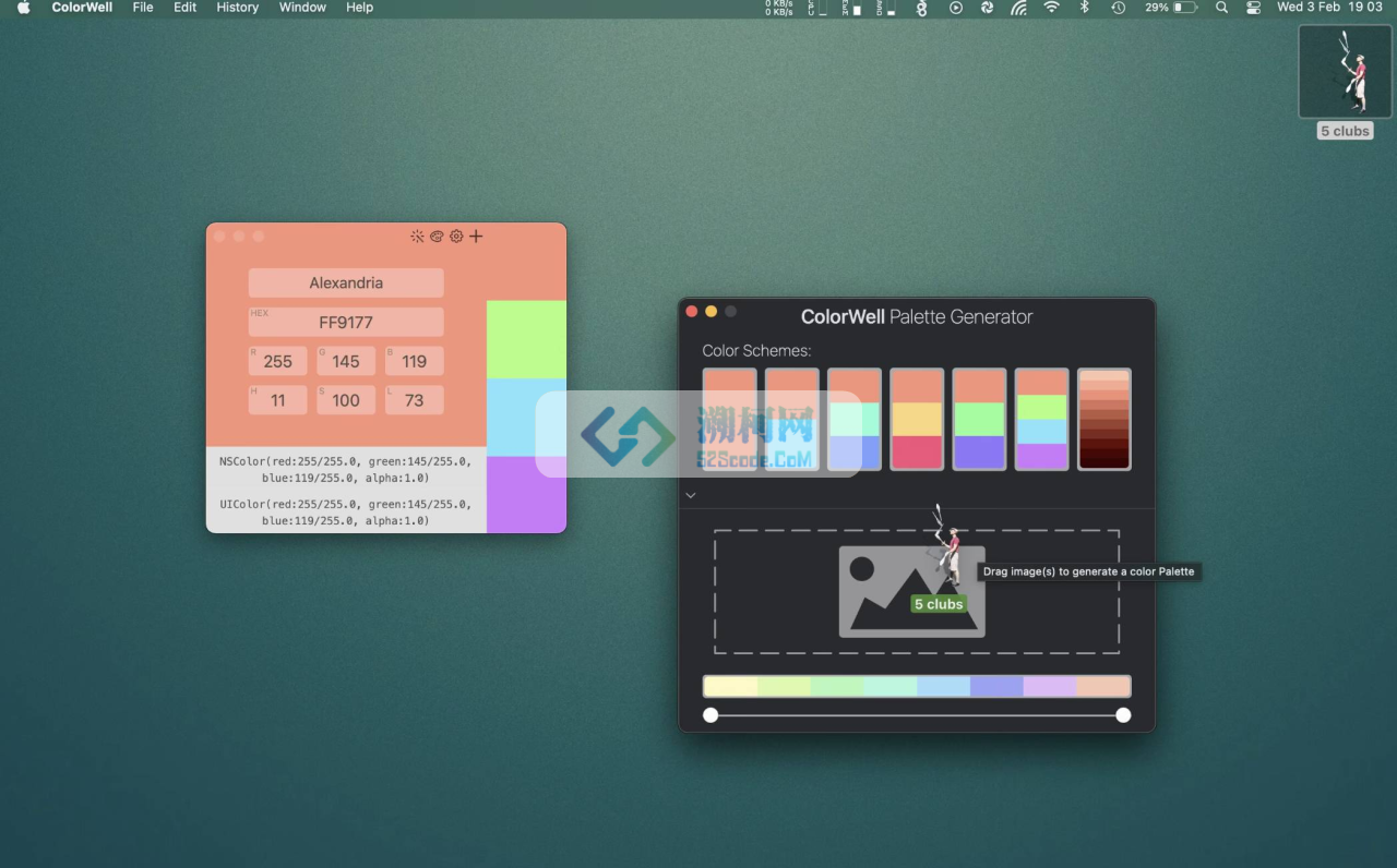 ColorWell for mac v7.6.2 中文激活版 网页颜色代码提取工具