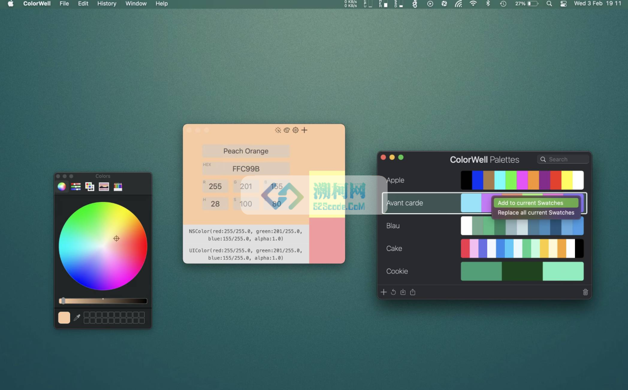 ColorWell for mac v7.6.2 中文激活版 网页颜色代码提取工具