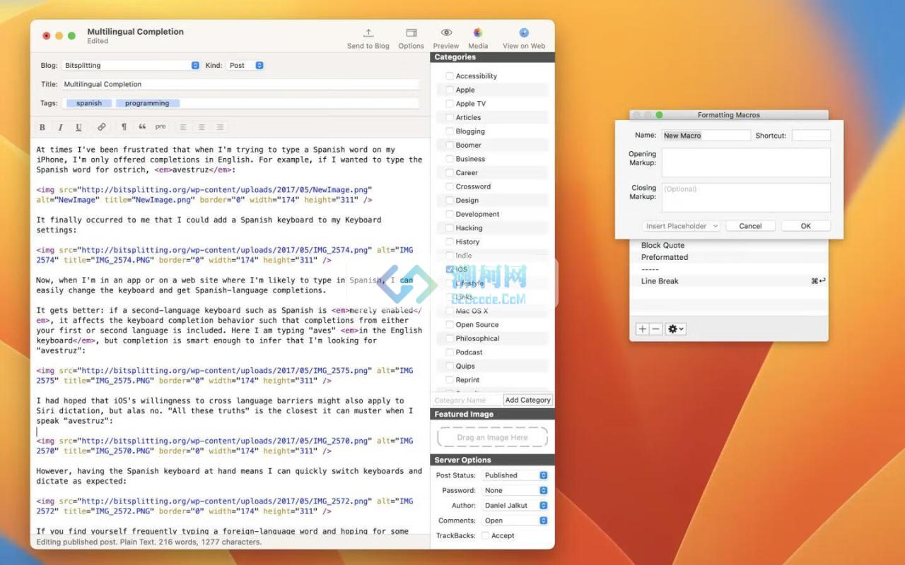 MarsEdit 5 for Mac v5.3.4 (11394) 激活版 博客写作软件