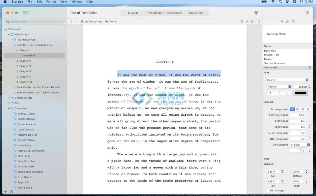 Storyist for Mac v4.3.8英文激活版 功能强大的写作工具