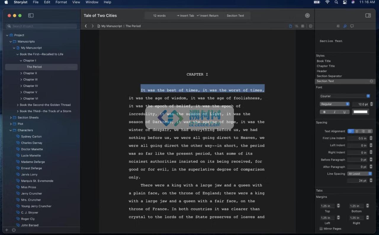 Storyist for Mac v4.3.8英文激活版 功能强大的写作工具