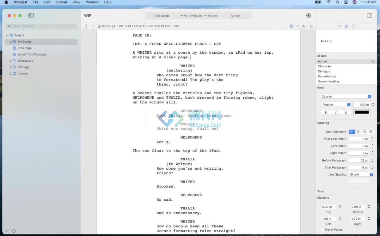 Storyist for Mac v4.3.8英文激活版 功能强大的写作工具