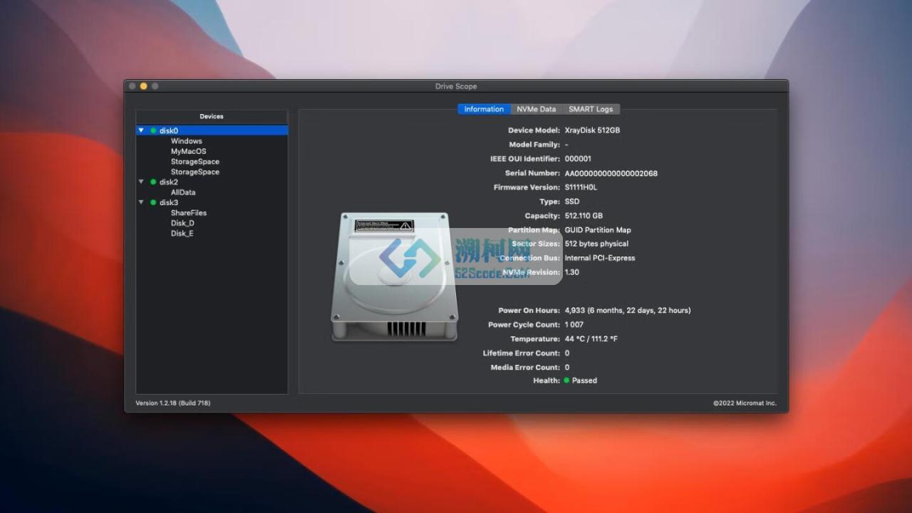 Drive Scope for mac v2.0.1注册激活版 硬盘健康检查预警软件