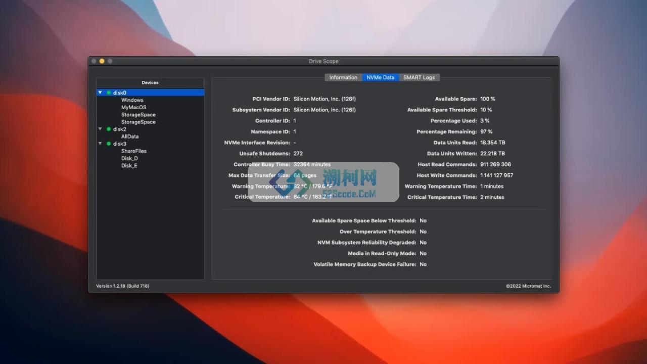 Drive Scope for mac v2.0.1注册激活版 硬盘健康检查预警软件