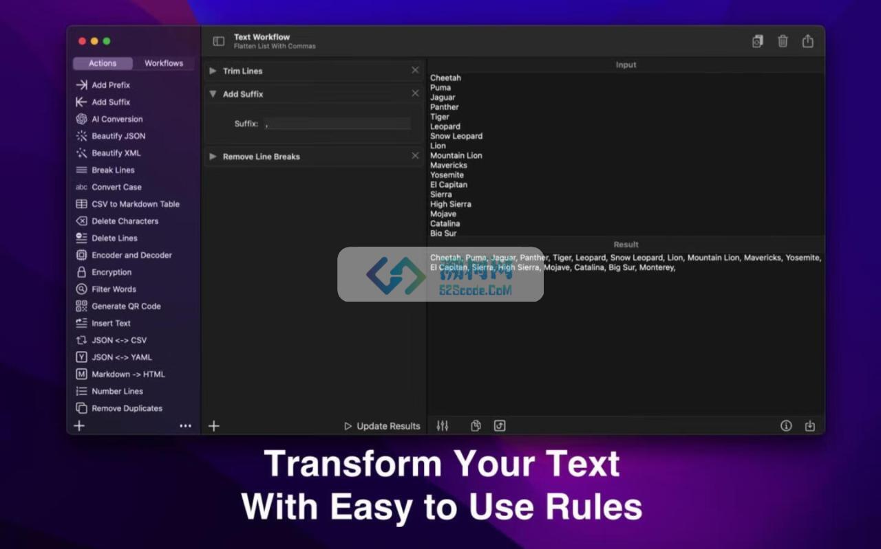 Text Workflow for mac v2.3 激活版 mac文本转换软件