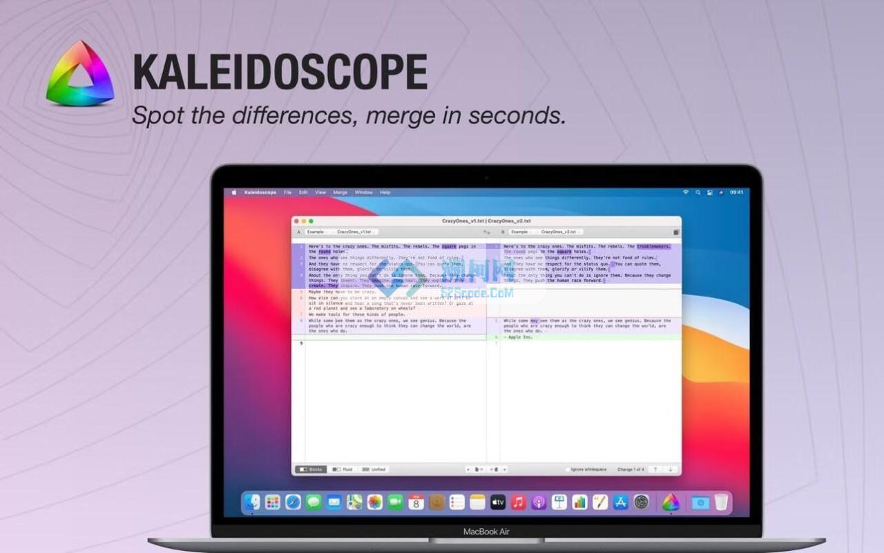 Kaleidoscope for Mac v6.0.1(8139) 英文激活版 图片和文本差异比较工具