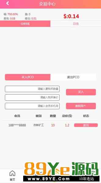 外面别人市面上卖16000的东西，具体自行下载测试把。 基础矿机的前提下修改了买卖交易规则，以及增加了下面几代会员购买矿机赠送奖励，享受代数可以后台设