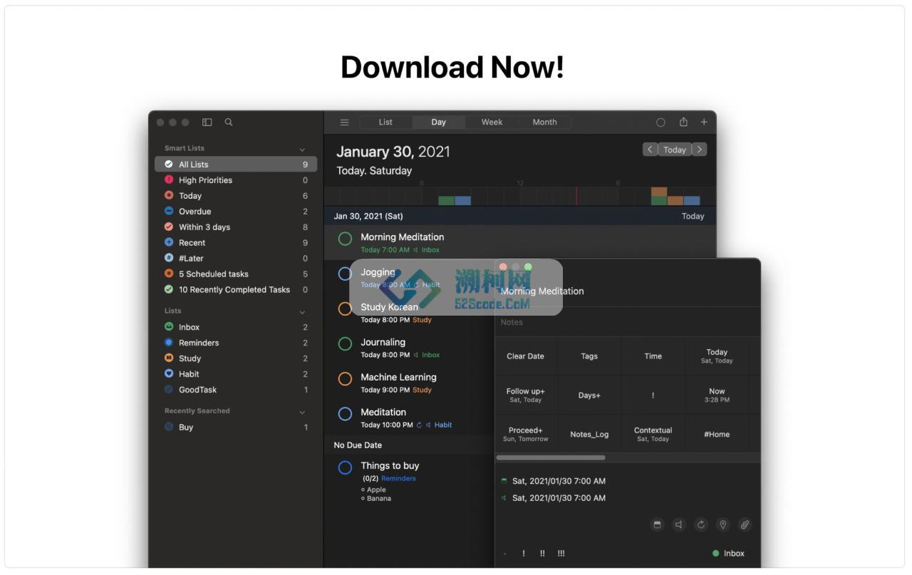 计划提醒任务管理工具 – GoodTask for Mac v7.9.3 中文破解版