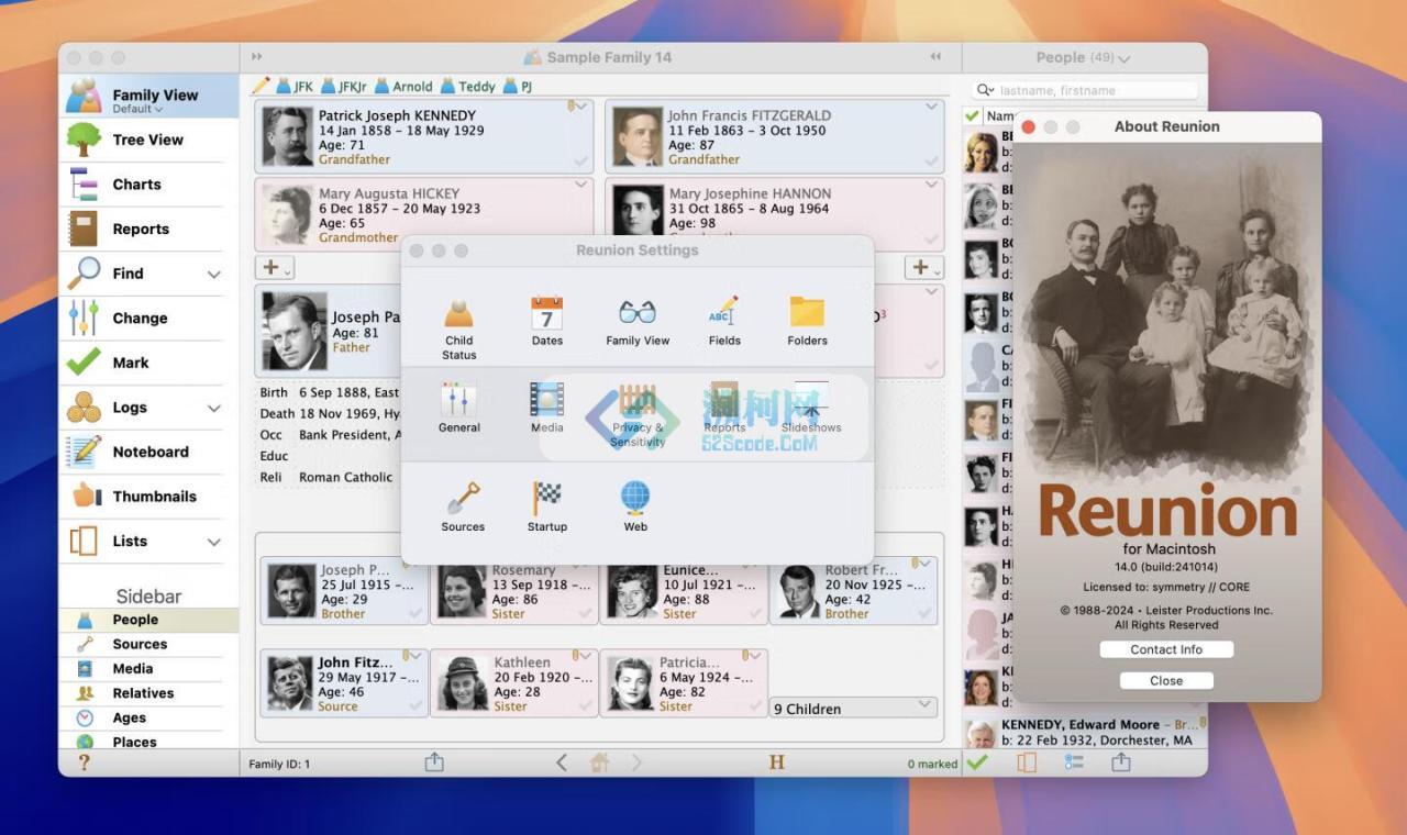 Leister Productions Reunion for mac v14.0.250318 激活版 家谱记录软件