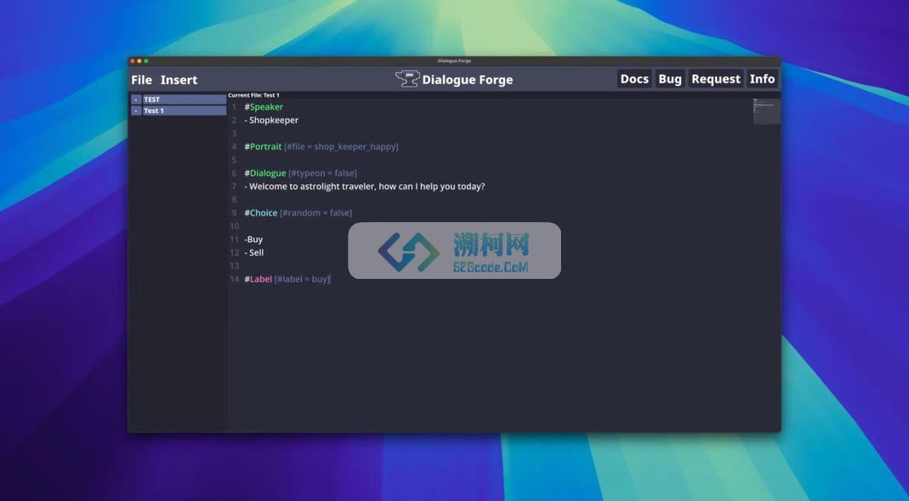 Dialogue Forge For Mac v1.0 创建交互式对话的模块化工具