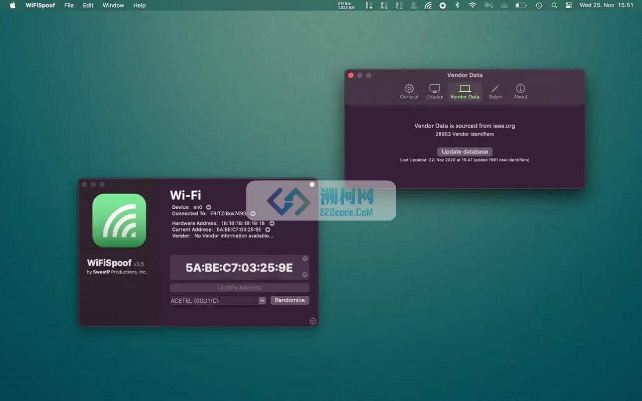 WiFiSpoof for Mac v4.0.11 免激活版 wifi地址修改工具