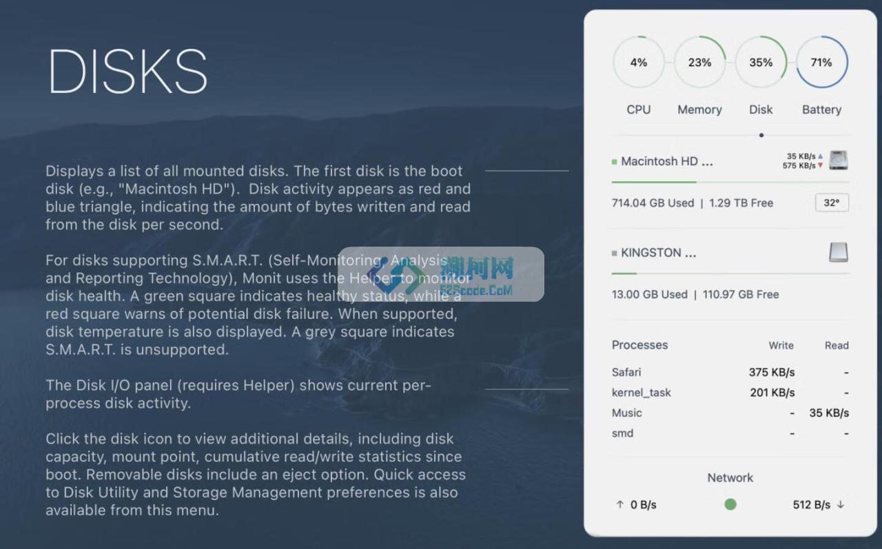 Monit for Mac v2.2.0 系统运行状态监控工具