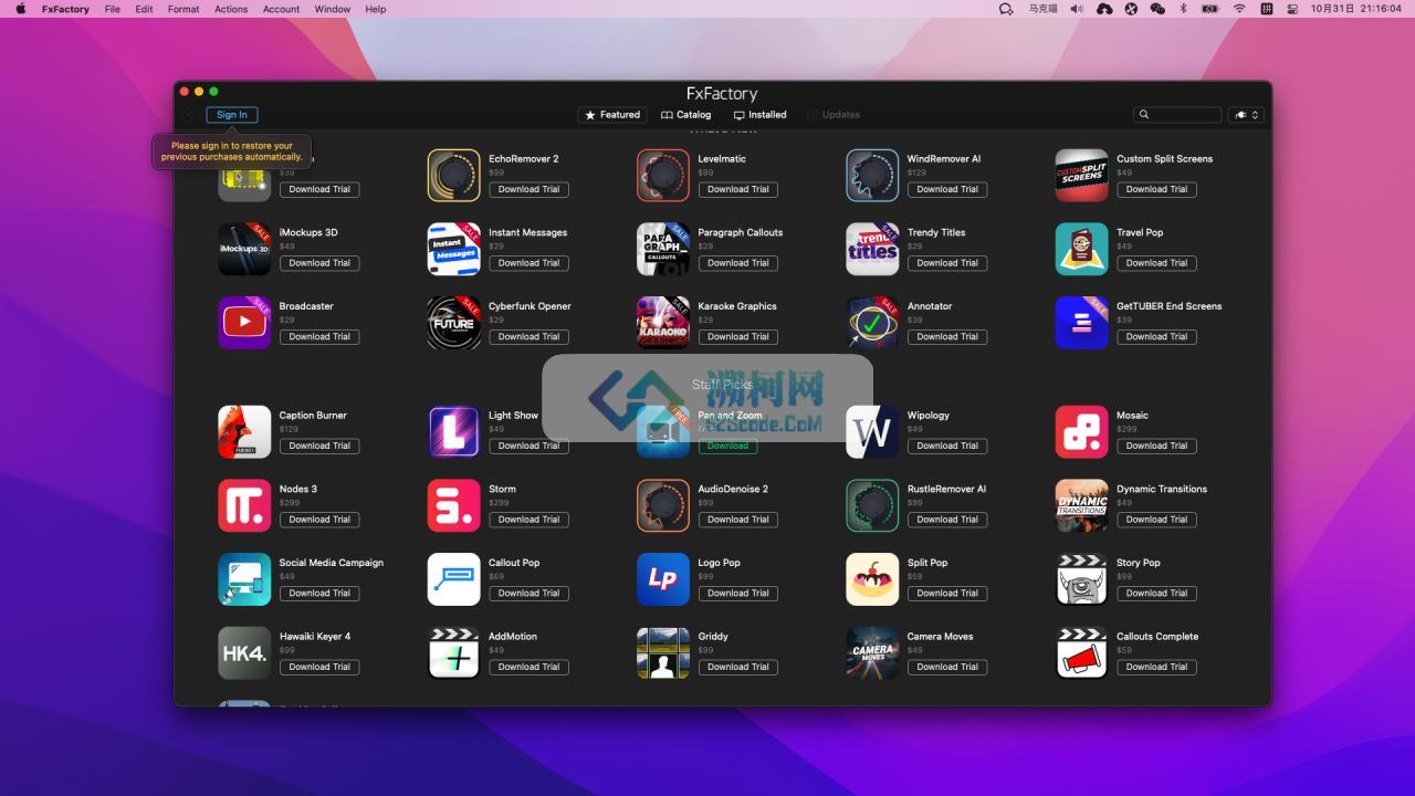 FxFactory 8 Pro for Mac v8.0.22 (8165)直装激活版 fcpx/ae/motion视觉特效软件包