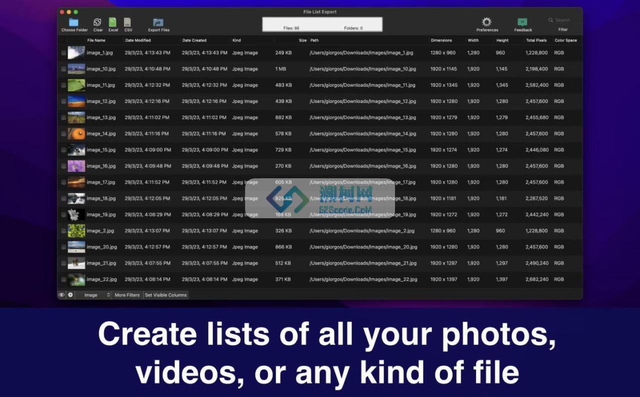 File list Export for Mac v2.9.3 激活版 文件列表导出工具