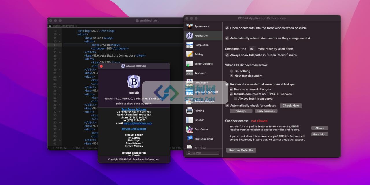 BBEdit v15.1.5 破解版 支持多种类型的代码编辑器
