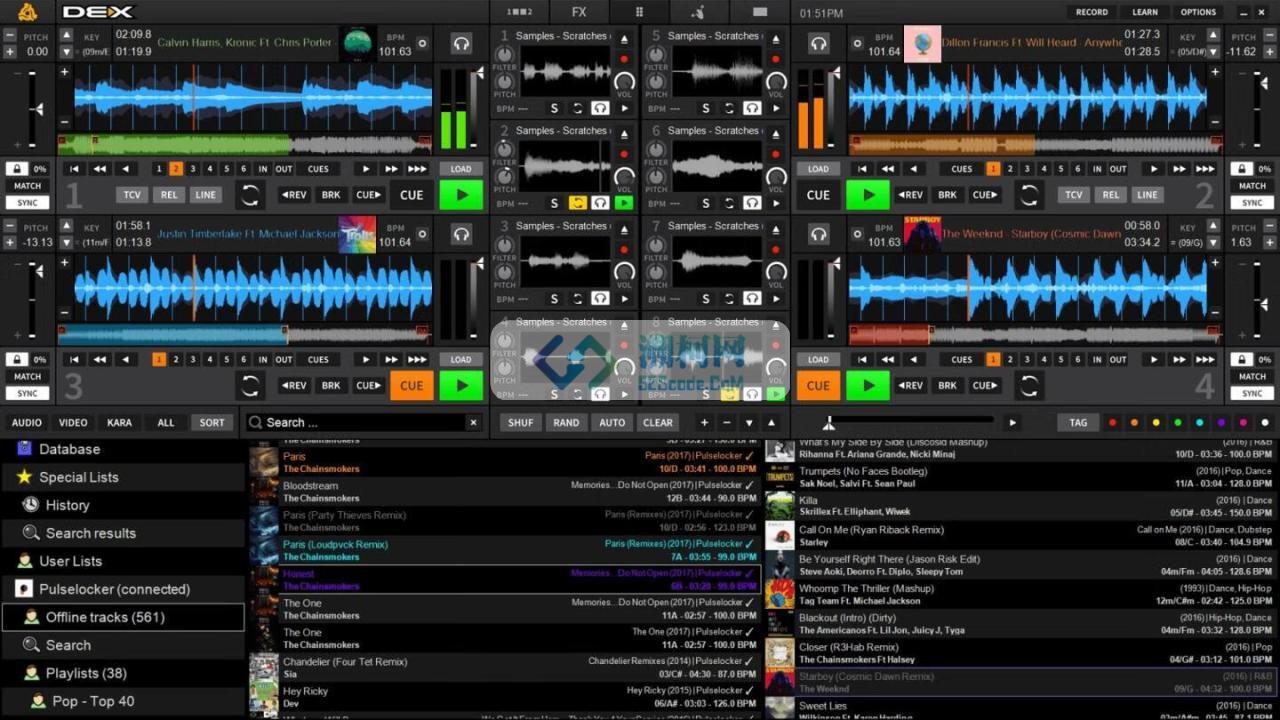 PCDJ DEX 4 for Mac v4.0.0 激活版 专业DJ混音软件