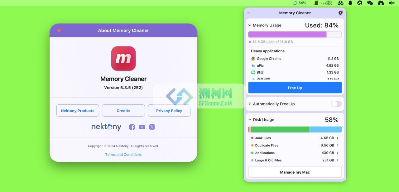 Memory Cleaner for Mac v5.1.2免费版 一键内存清理工具