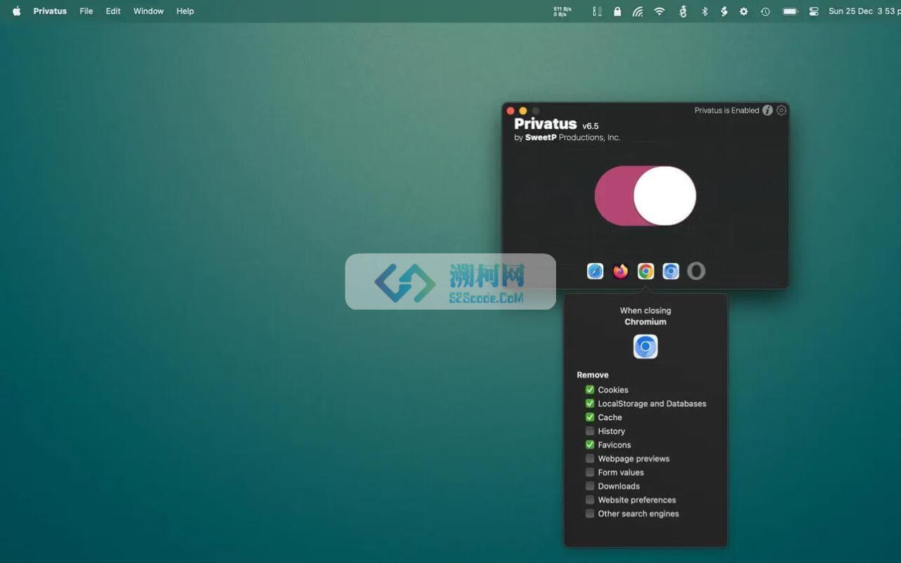 Privatus For Mac v7.1.4 自动清理网页缓存工具