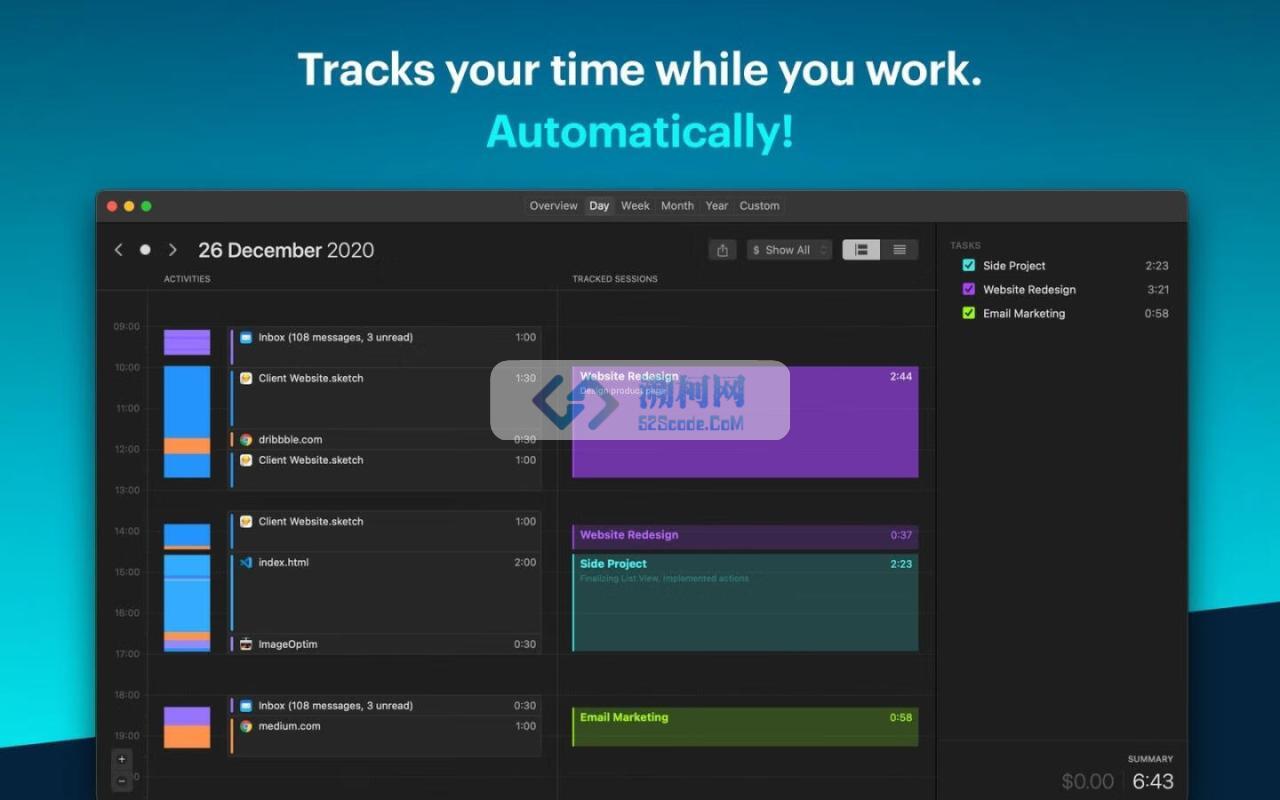 Timemator v3.1.2 英文破解版 时间跟踪及自动化工具