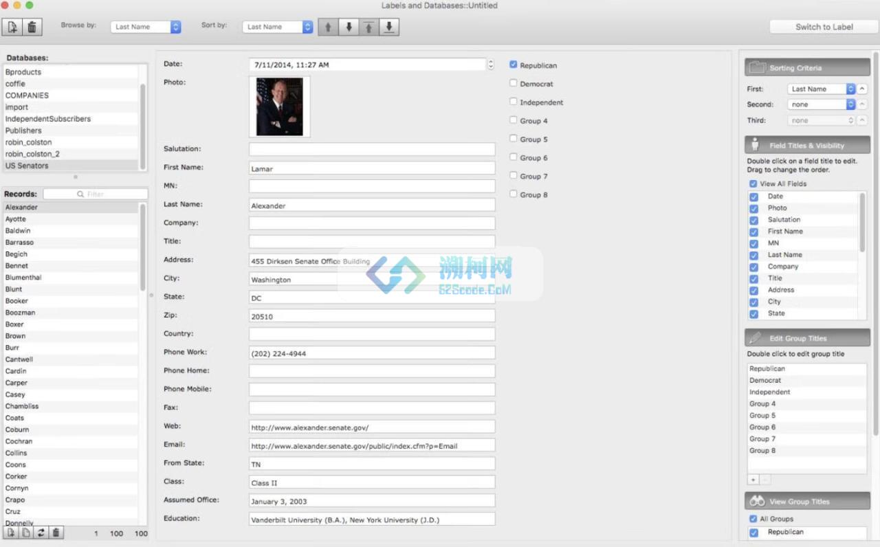 Labels and Databases for Mac v1.8.5 中文激活版 数据库标签制作软件
