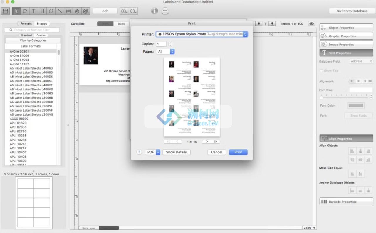 Labels and Databases for Mac v1.8.5 中文激活版 数据库标签制作软件