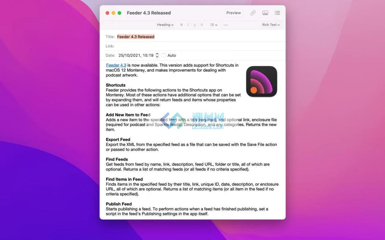 Feeder 4 for Mac v4.7.3 免激活版 RSS编辑阅读软件